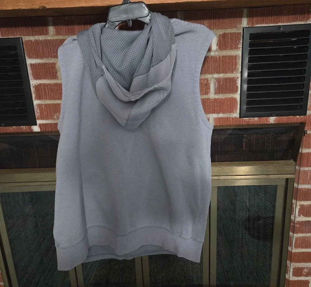 Jordan Men's Light Gray Sleeveless Zip Hoodie, Don't miss out!!